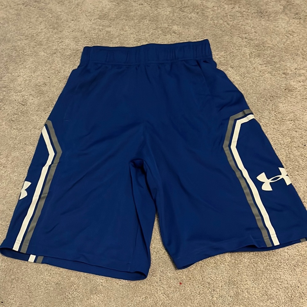 Oversized blue under armour game shorts